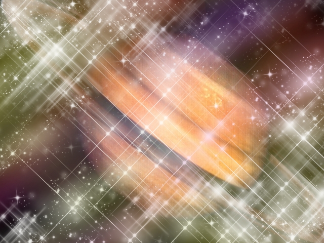 惑星をキラキラさせたSFイメージ画像
