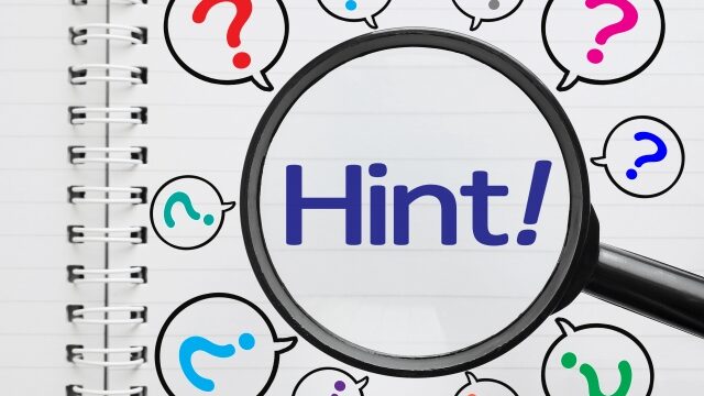 Hintと書かれた虫眼鏡
