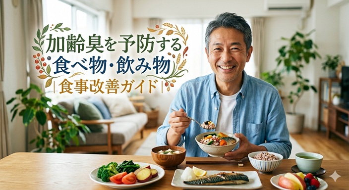 50代男性が食事している画
