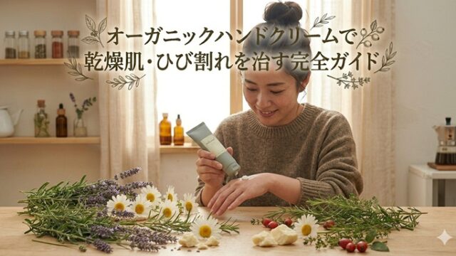ハンドクリームを塗る女性