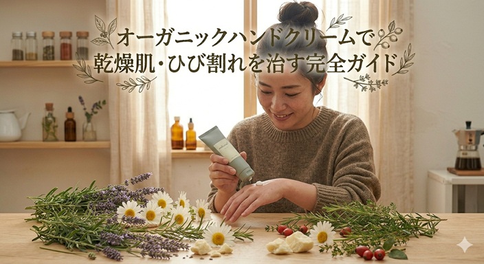ハンドクリームを塗る女性