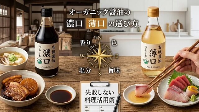 濃口と薄口の醤油の画像