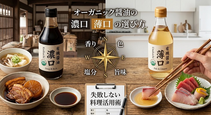 濃口と薄口の醤油の画像