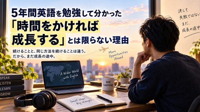 英語を勉強しても上達しないと悩む絵