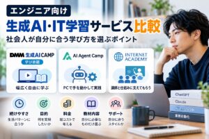 生成AIの学習サービスを比較する絵