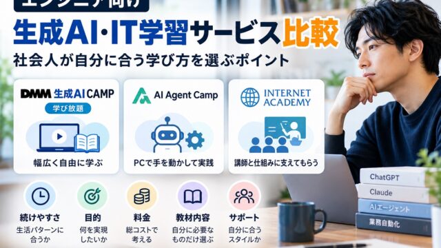 生成AIの学習サービスを比較する絵